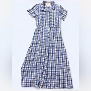 Fashion Brand Company Bugs on My Picnic Blanket button up blue gingham dress